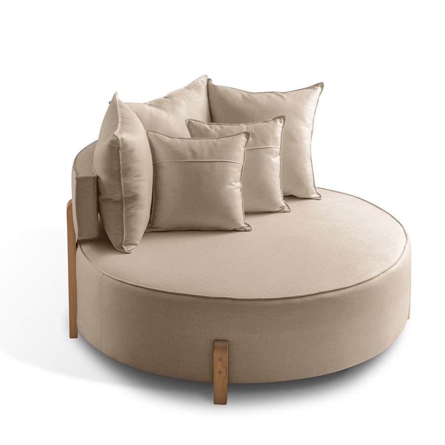 Chaise Gaia 120 cm Linho Marrom