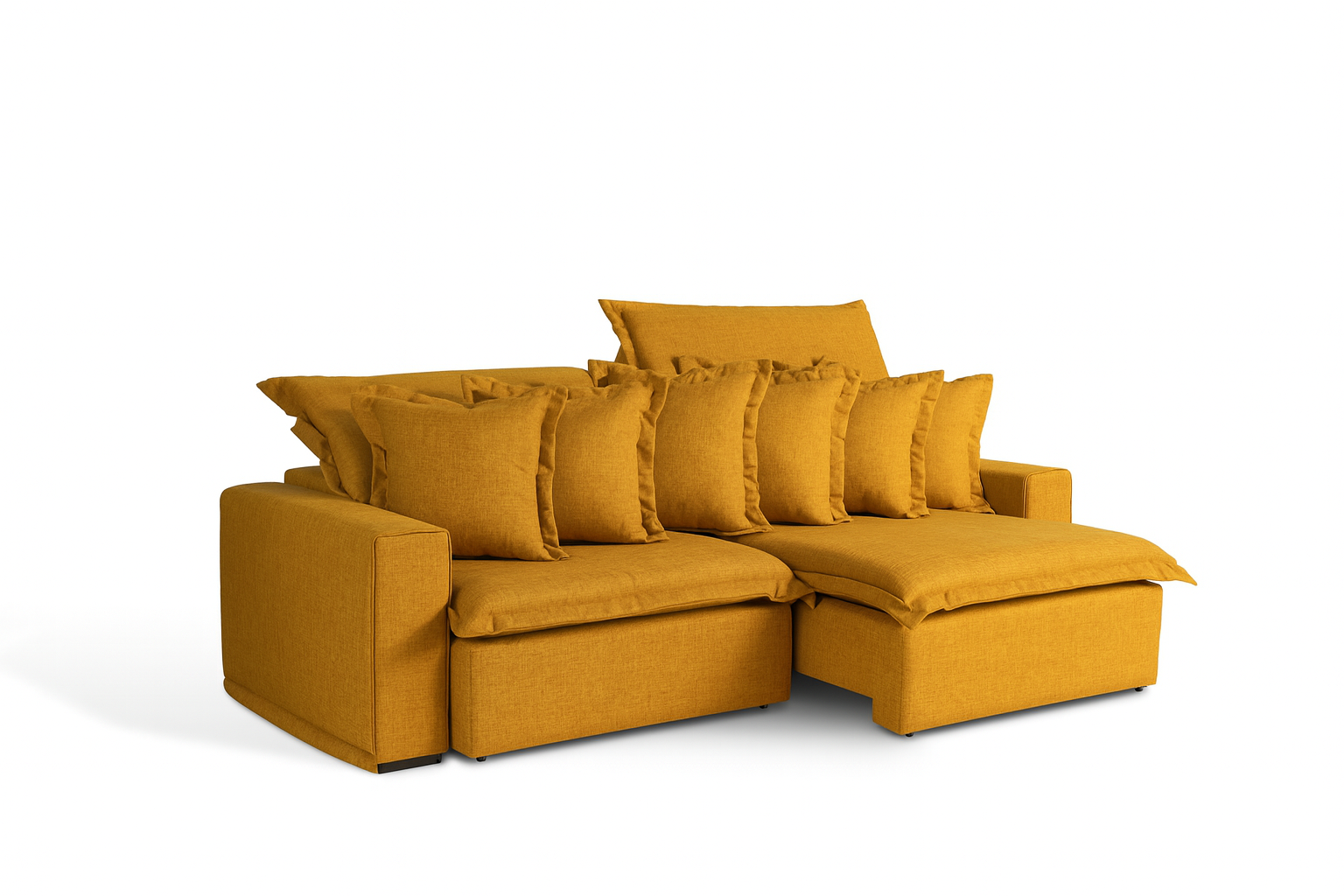Sofá Retratil Lucca 270 cm Linho Amarelo